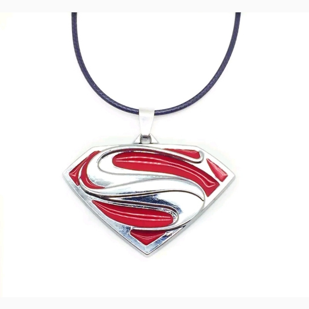 Red and Silver Superman Necklace